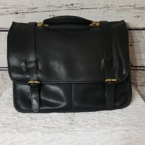 Vintage Laura USA black Leather & brass Br…
